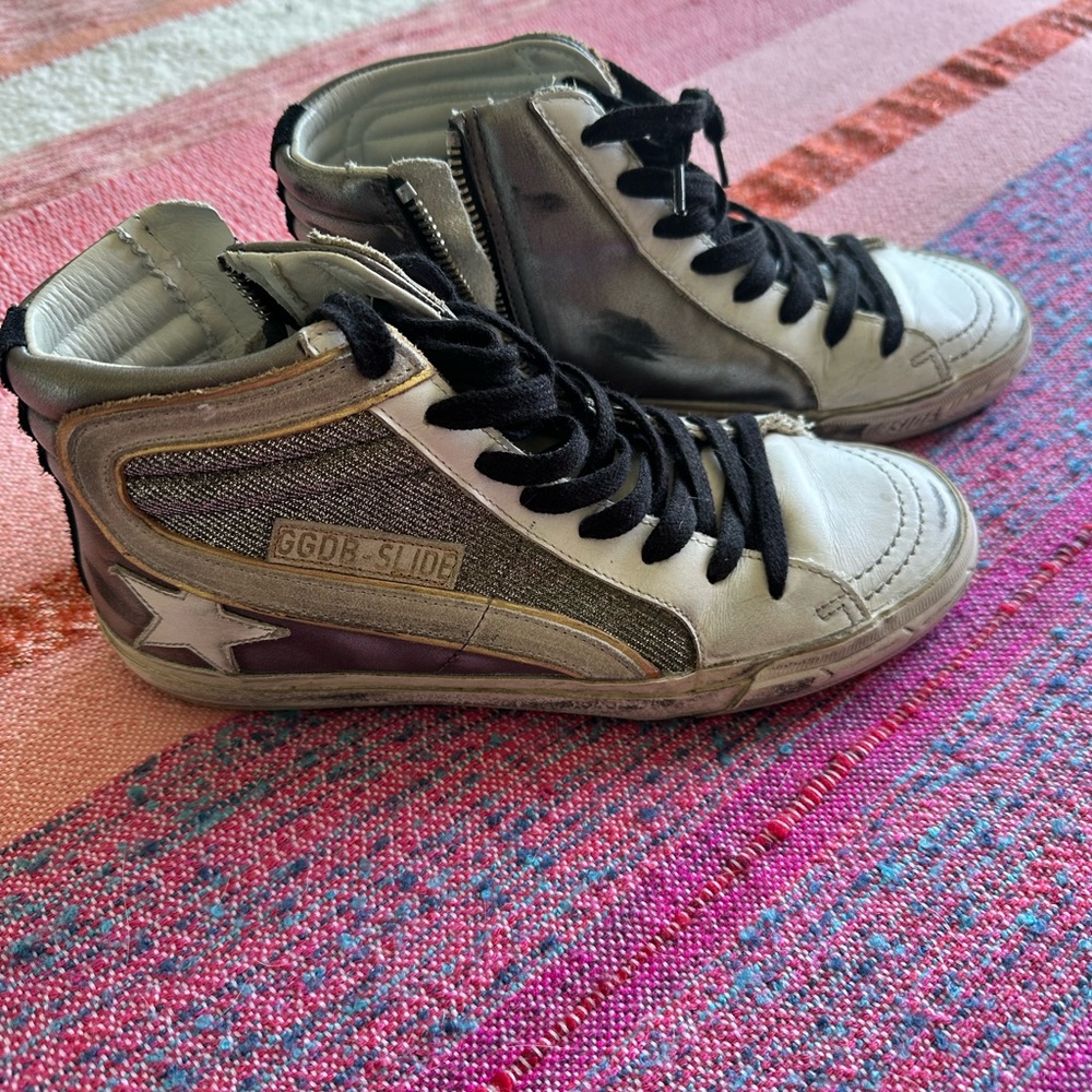 Golden Goose Slide High-Top Sneakers size 36 (fit like a size 7) - Authentic - Picture 2 of 5